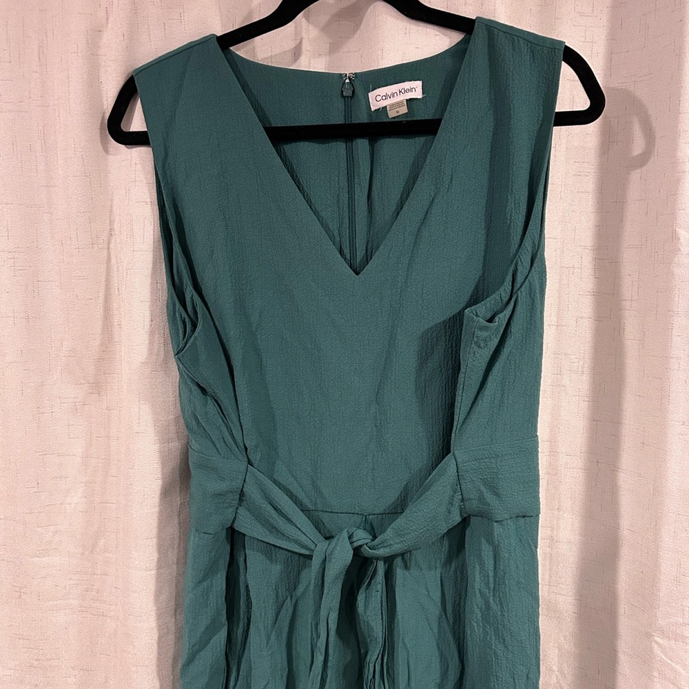 Calvin Klein Green Tie Front Jumpsuit